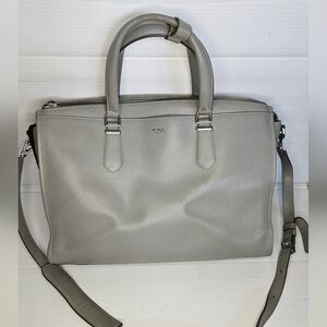 Tumi Gray Stanton Venus Business Leather Tote Shoulder Bag – 79405LTG .